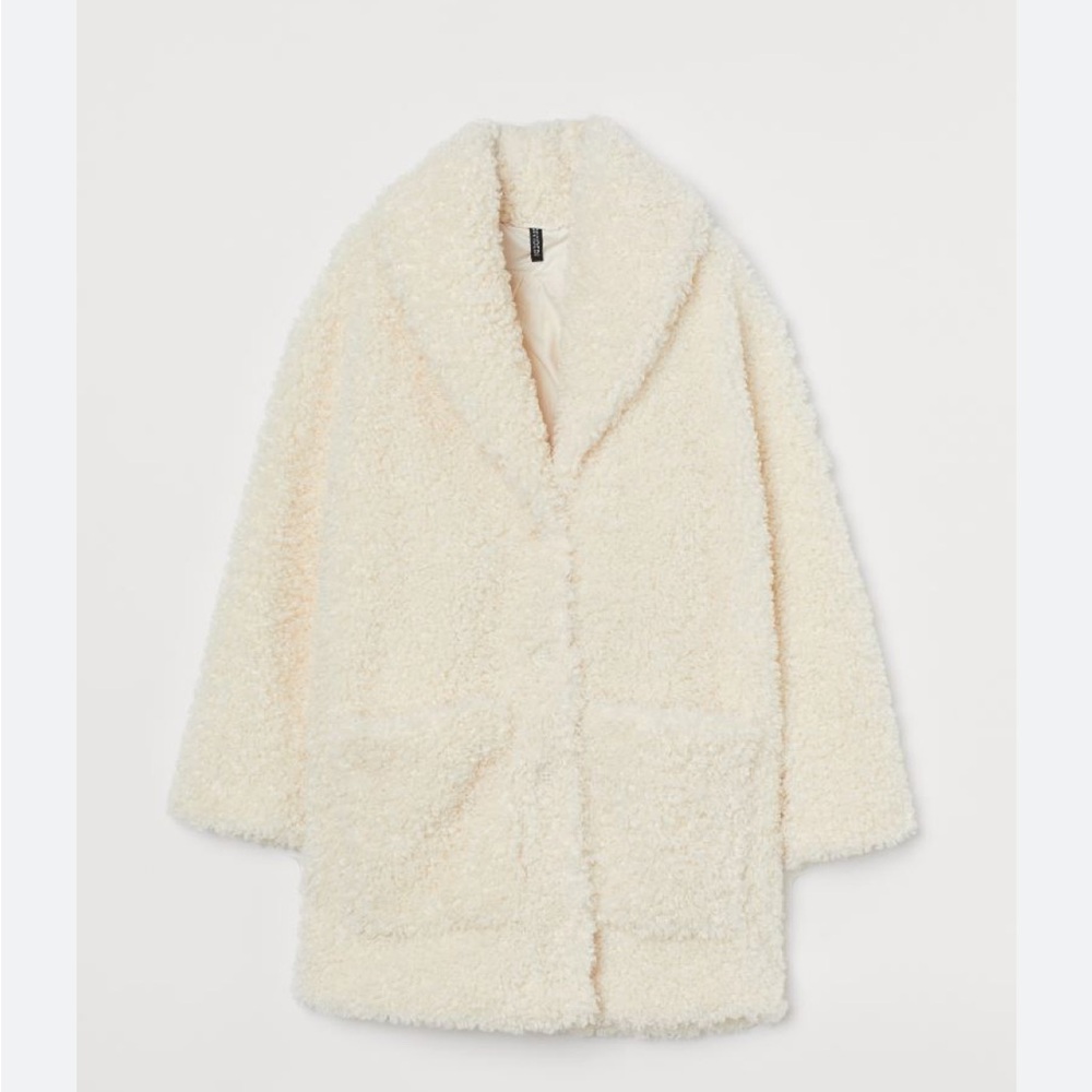 Divided by H&M Cream Teddy Jacket Size Small NWOT